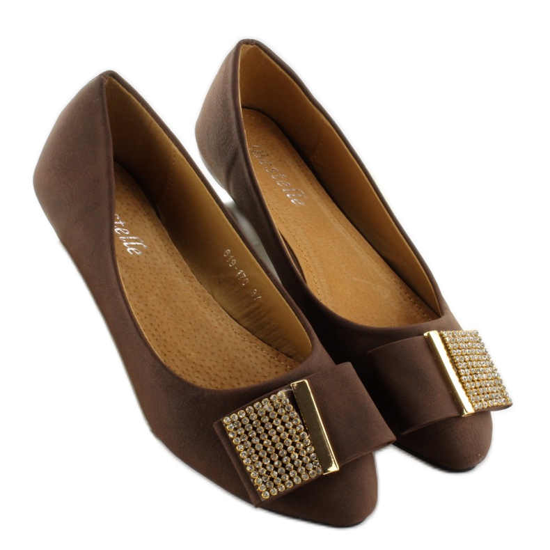 Ballerine con zirconi 619-170 Coffe marrone 1