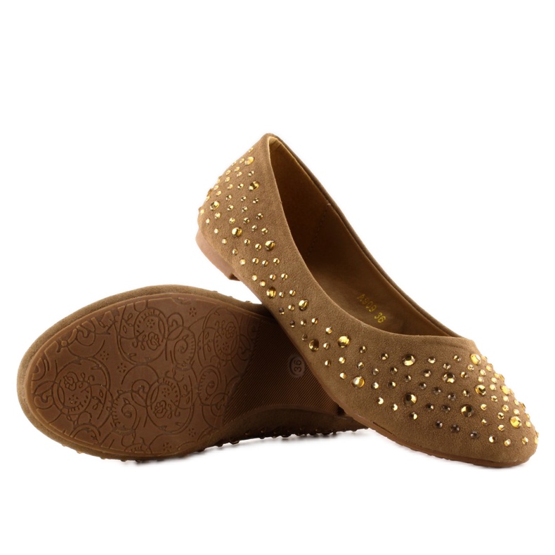 Ballerine con zirconi A909 kaki cachi 1