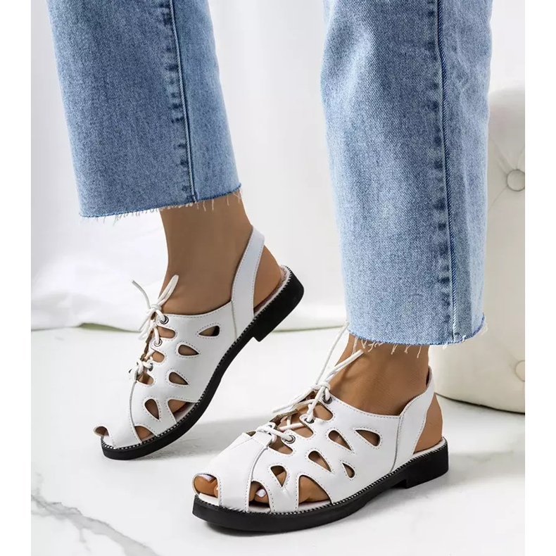 Sandali allacciati bianchi Vlis bianca 1