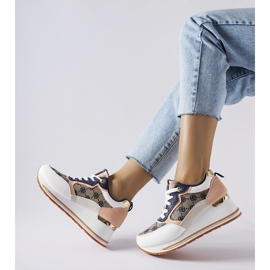 Inna Sneakers con zeppa Rouxi bianche e rosa bianco 1