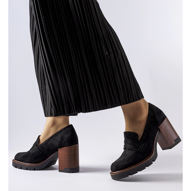 Décolleté nere con inserto in pelle di Vinceza nero 1