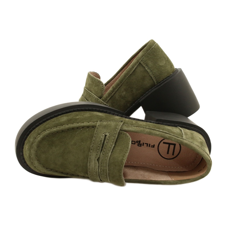 Mocassini alla moda in pelle scamosciata Filippo DP4685/23 KH verde 3