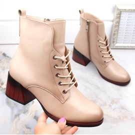 Stivali con tacco alto da donna isolanti beige Vinceza 58127 1