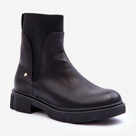 PG1 Stivaletti Chelsea in pelle da donna neri Tannaz nero 1
