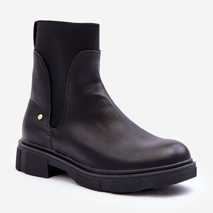 PG1 Stivaletti Chelsea in pelle da donna neri Tannaz nero 1
