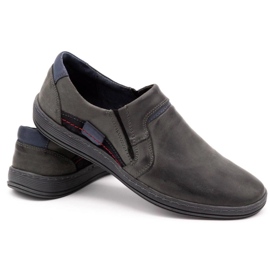 Olivier Mocassini uomo in pelle 520 grigio 2