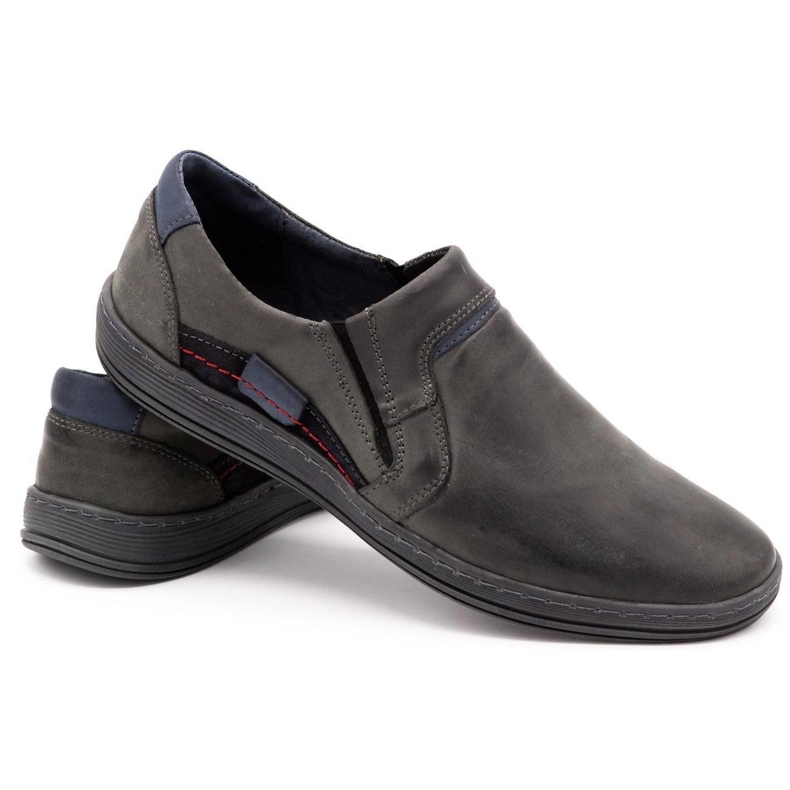 Olivier Mocassini uomo in pelle 520 grigio 2