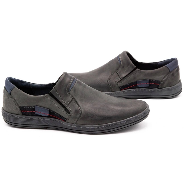 Olivier Mocassini uomo in pelle 520 grigio 3