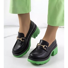 Francesine nere su suola Korgal verde nero 1