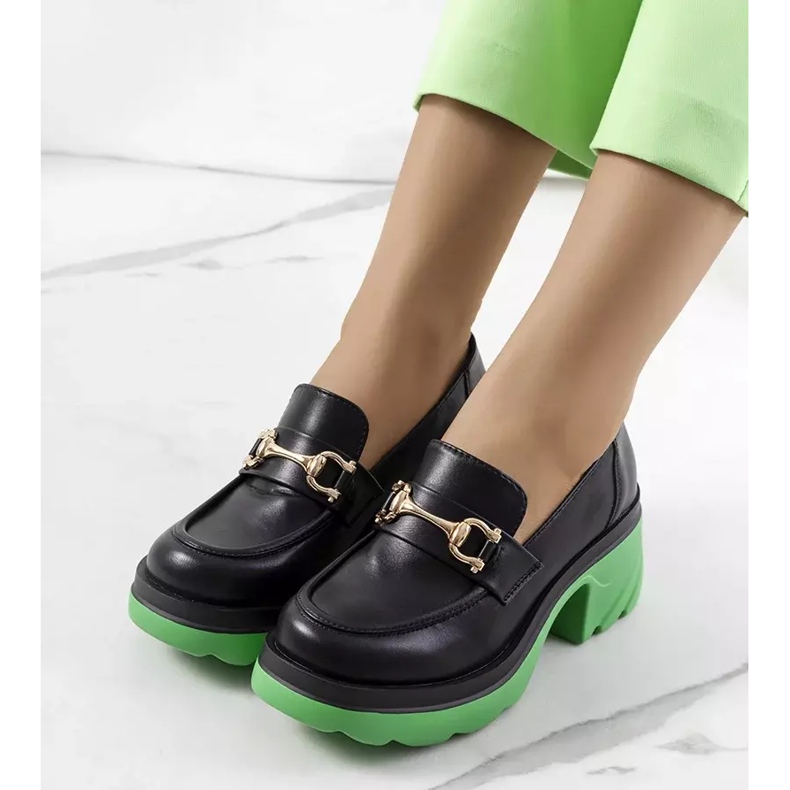 Francesine nere su suola Korgal verde nero 2