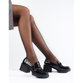 Scarpe col tacco Shelovet in vernice nera nero 2