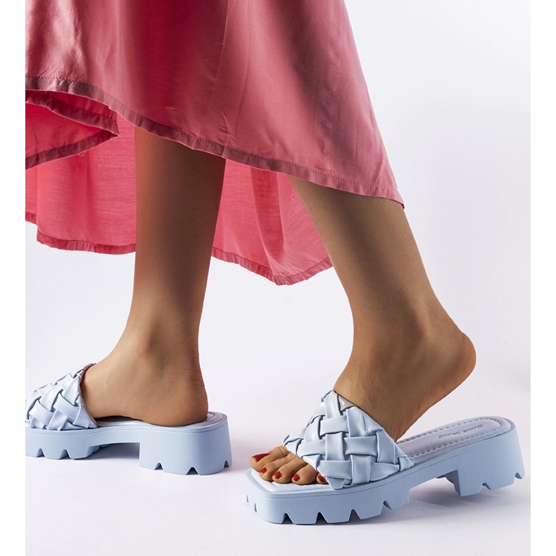 Infradito blu con suola trattore Lora 2