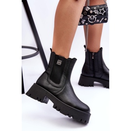 Lemar Stivaletti Chelsea in pelle su plateau massiccio, Black Lisencca nero 2