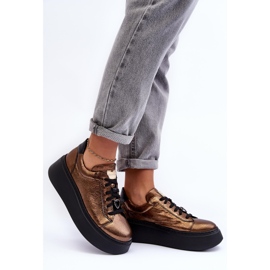 Scarpe sportive in pelle sulla piattaforma Maciejka 06191-24 Rame marrone 2