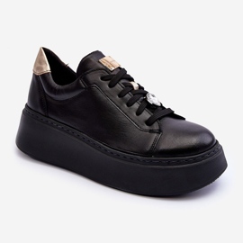 Scarpe sportive in pelle sulla piattaforma Maciejka 06191-01 Nere nero 2