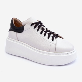 Lemar Scarpe sportive da donna in pelle con plateau bianche Milonia bianca 1
