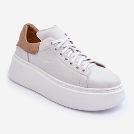Lemar Scarpe sportive da donna in pelle con plateau bianche Milonia bianco 1