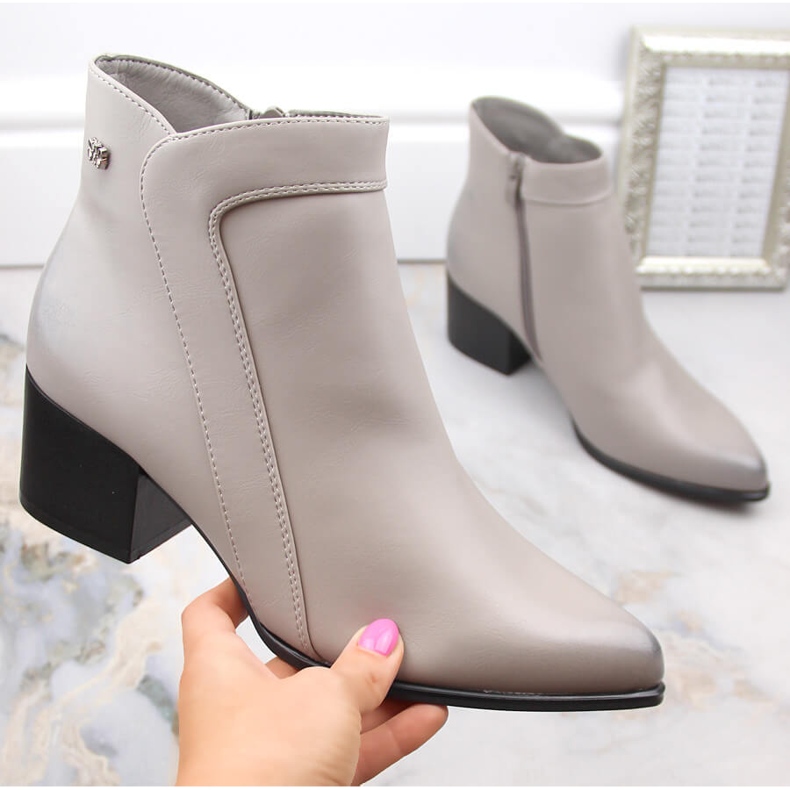 Stivali isolanti con tacco alto da donna, grigi Sergio Leone BT633 grigio 1