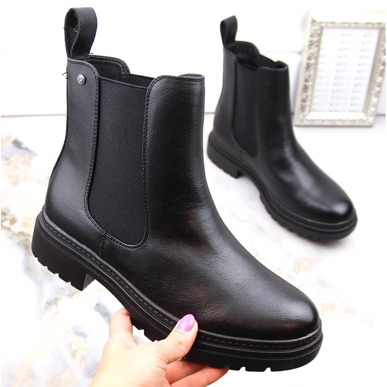 Stivaletti Chelsea da donna, neri, Potocki SZ12201 nero 1