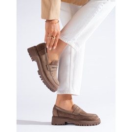 Mocassini da donna in camoscio beige di Shelovet 2
