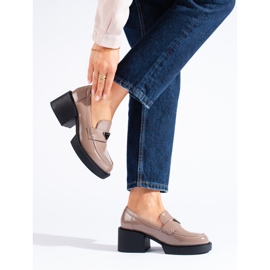 Scarpe Shelovet da donna laccate beige 2