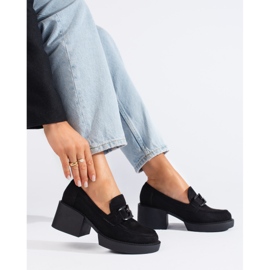 Scarpe con tacco da donna in camoscio nero Shelovet 1