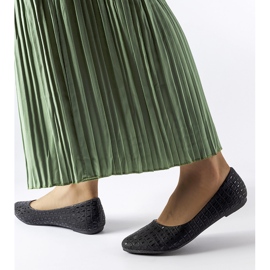 Ballerine nere con goffratura Natalino nero 1