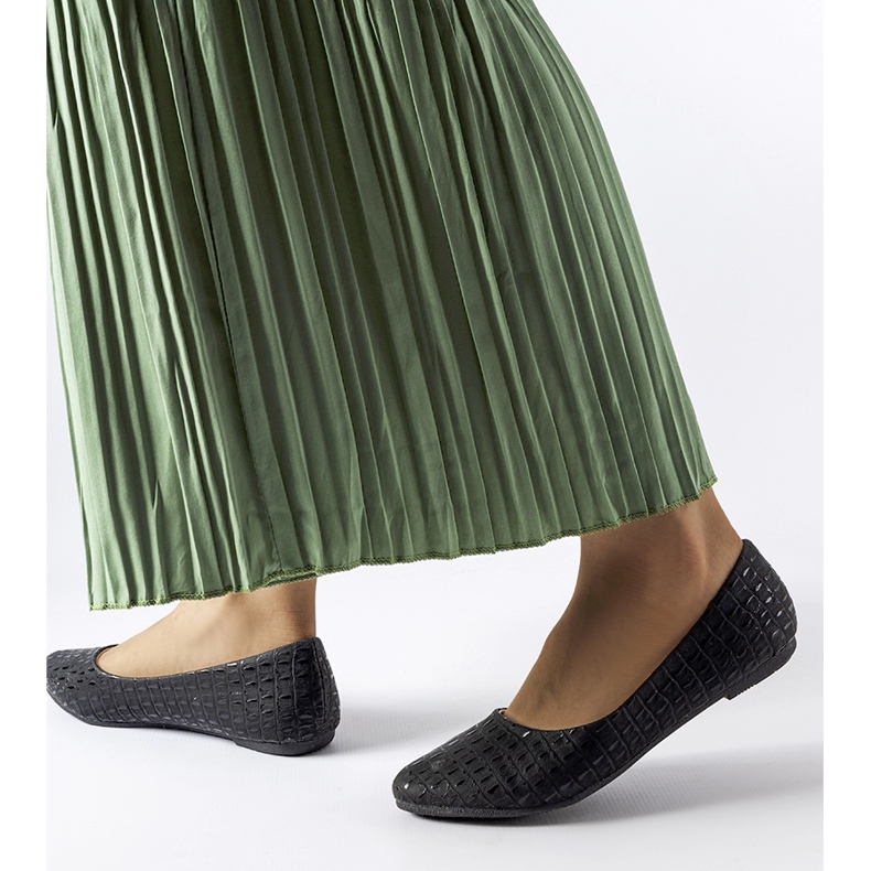 Ballerine nere con goffratura Natalino nero 1
