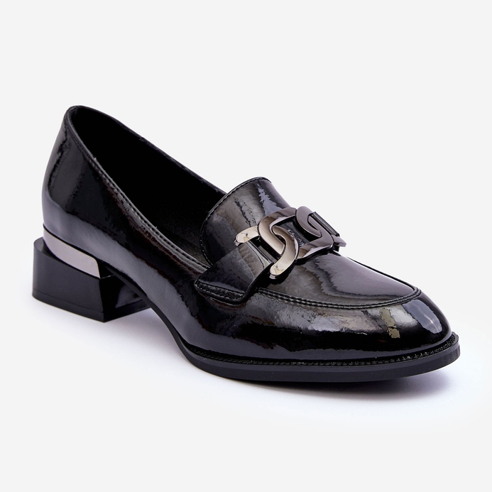 Vinceza Mocassini Laccati Tacco Alto Nero Sakina 1
