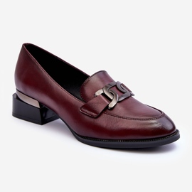 Vinceza Scarpe di pelle, mocassini su tacchi alti, sakina bordeaux rosso 1