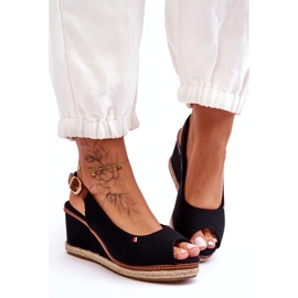 Sandali con zeppa classici da donna Katie neri nero 2