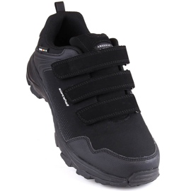 Scarpe sportive da trekking softshell da uomo con velcro, colore nero American Club 1