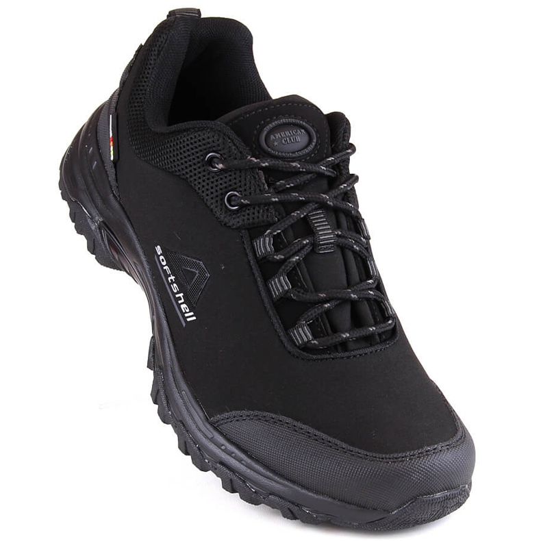 Scarpe sportive da trekking softshell American Club nere da uomo nero 1