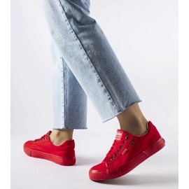 Sneakers in tessuto rosso di Lee Cooper 1