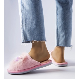 Calde pantofole rosa con fiori Moly 2