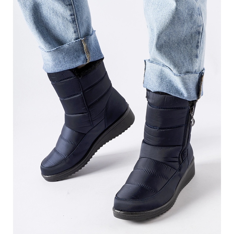 Doposci blu navy con zeppa bassa Mount 2