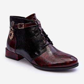 Stivaletti in pelle da donna Maciejka 5743A-23 Bordeaux rosso 1