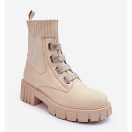 Stivali da lavoro beige con tomaia elastica Kasseis 1