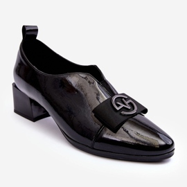 Vinceza Scarpe col tacco laccate con decorazione, Elosa nera nero 1