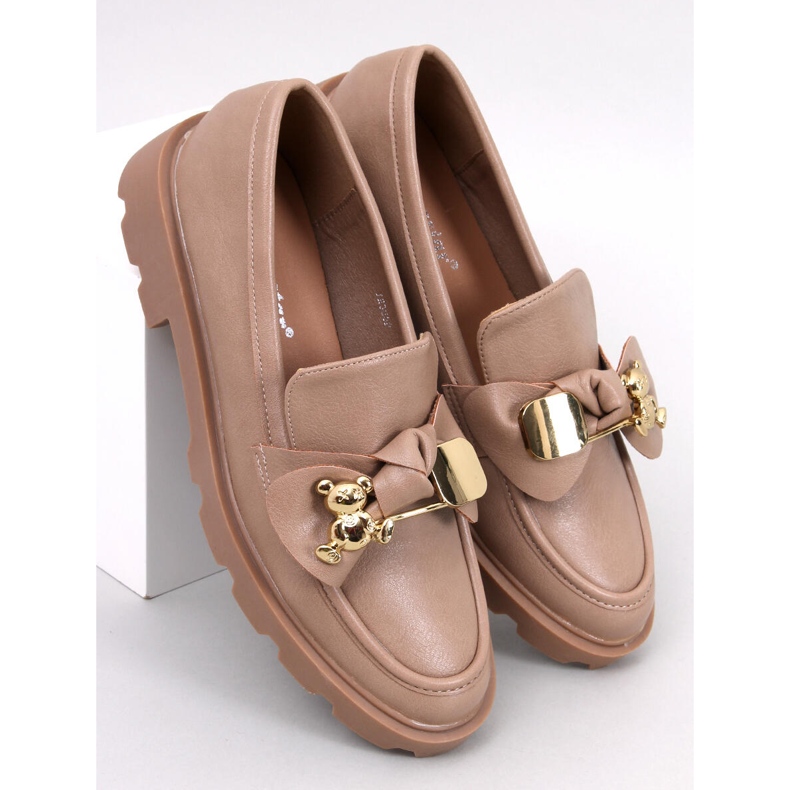Mocassini con orsacchiotto dorati Honey Khaki beige 1