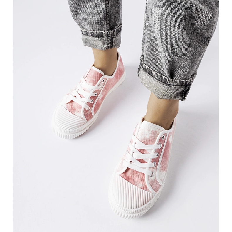 Sneakers rosa Clavet slavate 1