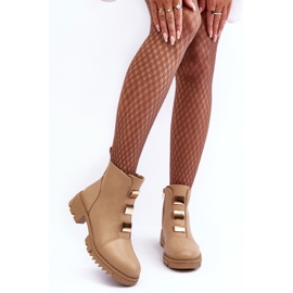 Stivali piatti in pelle Azulenn beige 2