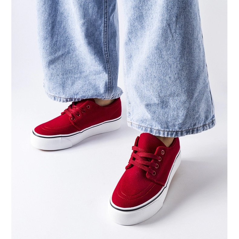 Sneaker Abboud in ecopelle scamosciata rossa rosso 1