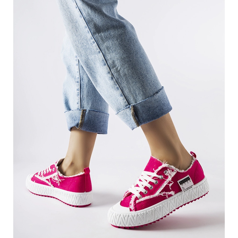 Scarpe da ginnastica rosa con plateau Coolidge 1