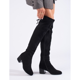 Goodin Stivali alla moda con tacco decorativo nero 1