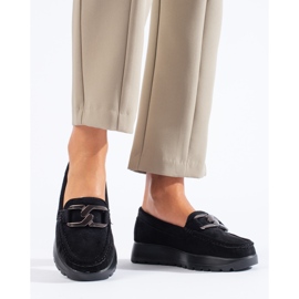 Mocassini da donna in camoscio nero di Shelovet 1