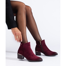 Stivaletti in pelle scamosciata bordeaux di Vinceza rosso 2