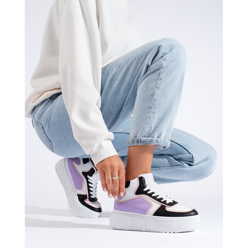 Sneakers alte su una spessa piattaforma Shelovet multicolore 1