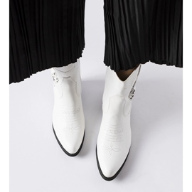 Stivali da cowboy Henriette bianchi con tacco alto bianco 1