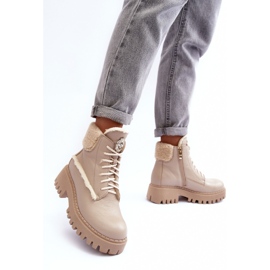 Stivali in pelle da donna Beige Lemar Vergo 2